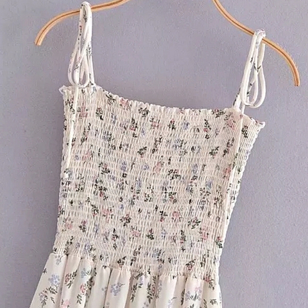 Floral Smocked Spaghetti Strap Midi Dress - Picture 8 of 16